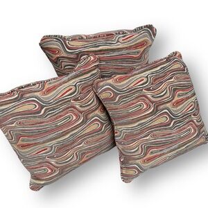 18 x 18 Large Tapestry Marble Coral Grey Couch Pillow Accent Pillow